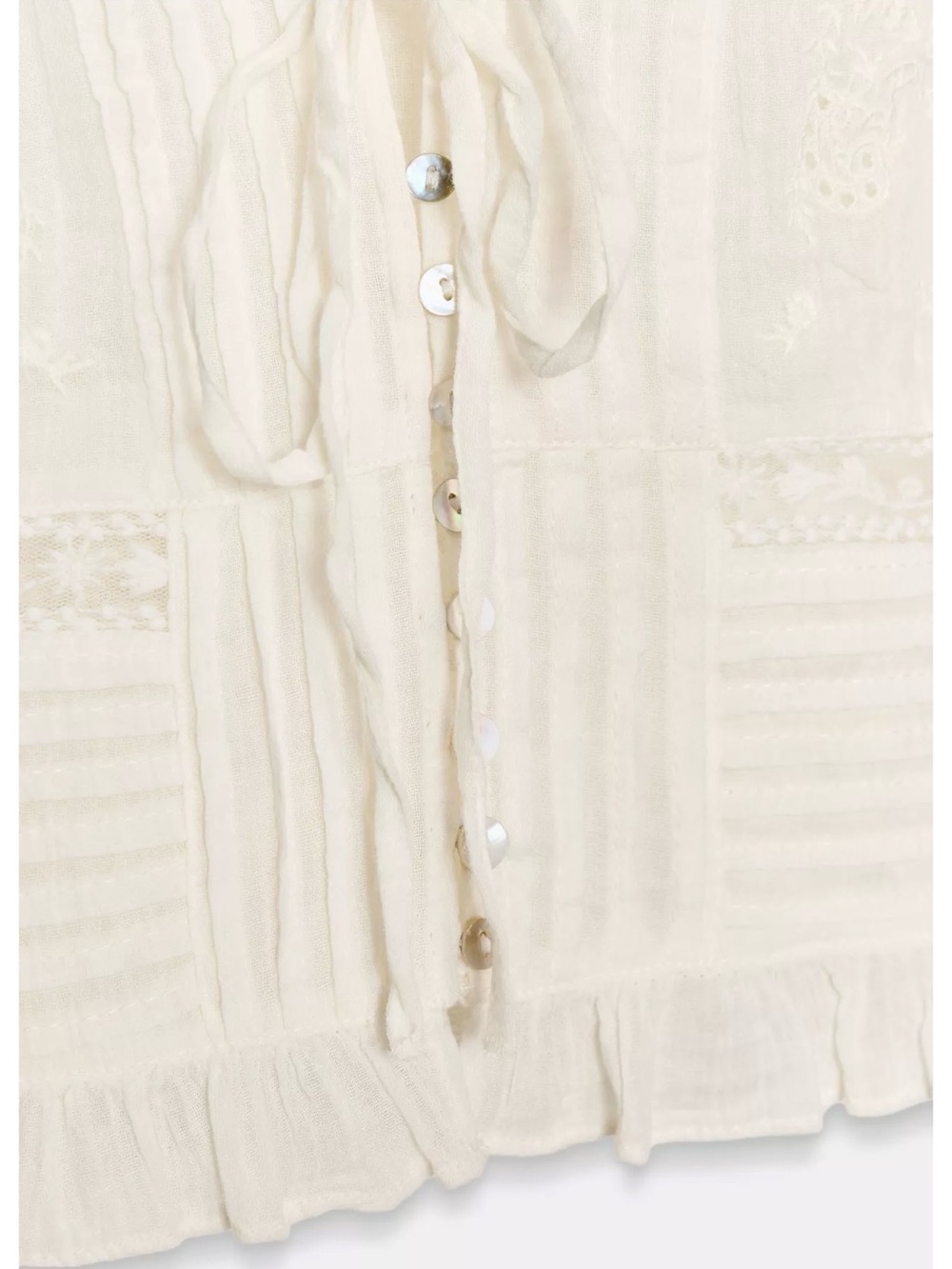 Zara White Eyelet Embroidered Gauze Top - Picture 5 of 10